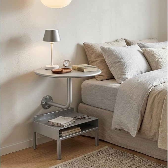 Wall Mounted Round Bar Table, Heavy Duty Iron Floating Desk, Space Saving Dining Table for Small Spaces, Waterproof Indoor/Outdoor Coffee Table, 19.7in Diameter