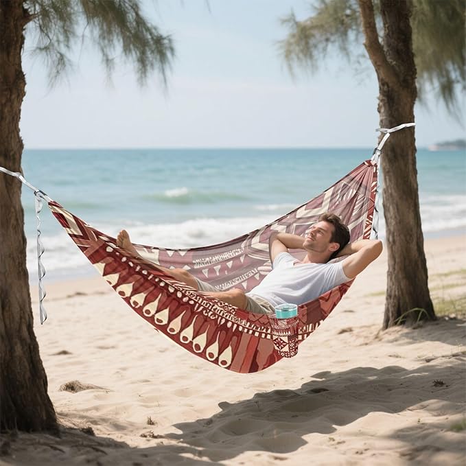 Boho Reddish Brown Vintagexture 330lb Capacity Hammocks Cloth Hammock for Outside Patio Backyard Poolside macas mexicanas de Patio para Adulto