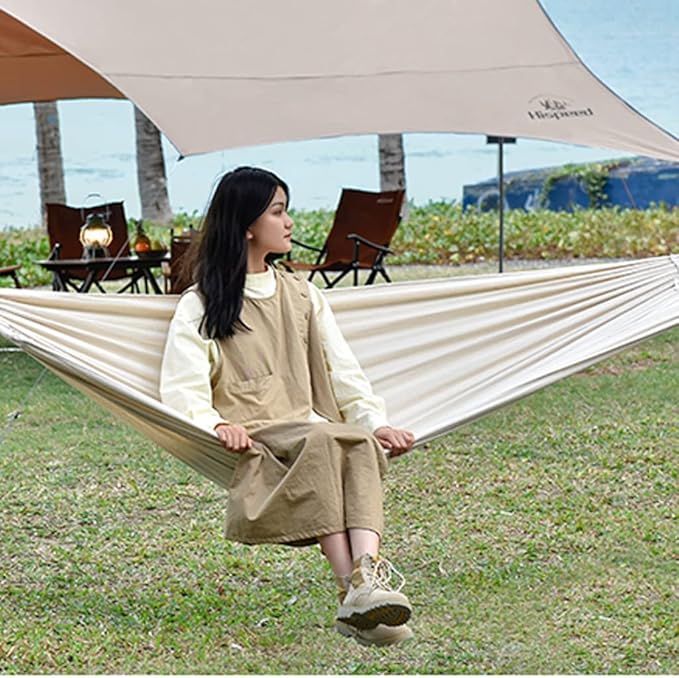 Outdoor Hammock Anti-Rollover Travel Camping Portable Hammock Hanging Chair Outdoor Portable Camping Travel Equipment (Color : White, Size : 200 * 100cm)
