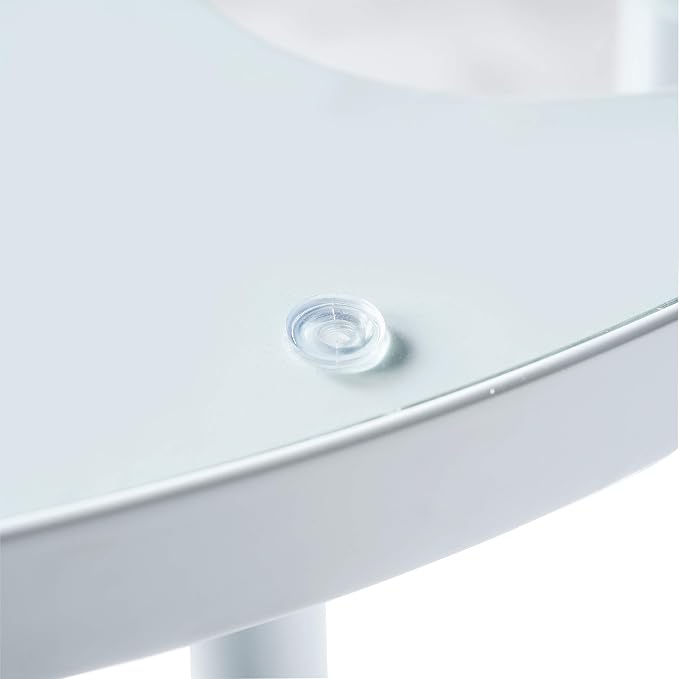 LeisureMod Devon Dining Table with Glass Top and Aluminum Base, Modern Bistro Table for Indoor and Outdoor Use (White)