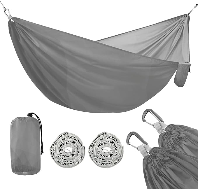 Gray Gradient 330lb Capacity Hammocks for Camping with Tree Straps Tree Hammock for Patio Backyard Lounge Base hamaca para acampar