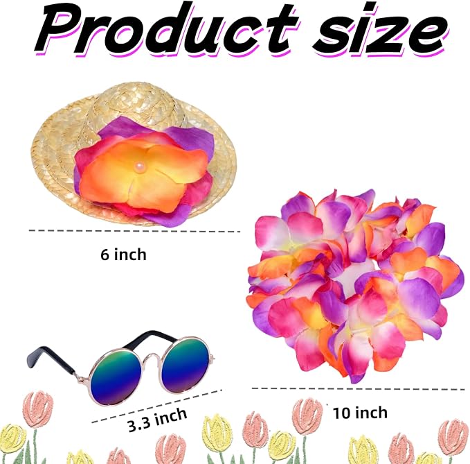 Porch Goose Outfits for 17-23" Lawn Decor - Hawaiian Summer Outfit Set with Straw Hat, Lei & Sunglasse
