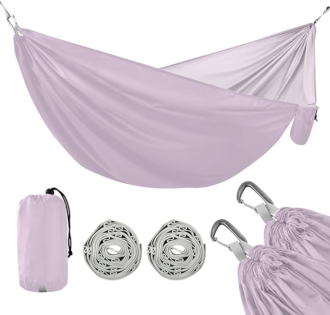 Thistle Solid Color Pure Plain 330lb Capacity Camping Hammocks with Hanging Rope Portable Hammock for Camping Travel Accessories Base de hamaca para adultos