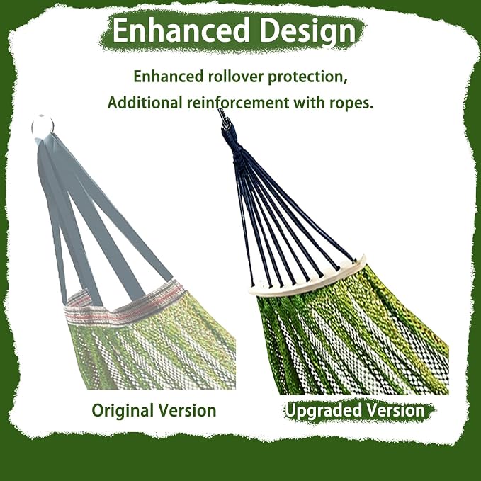 Hammock Without Stand, Green | Camping Hammocks for Outside, Travel Portable Lightweight, With Tree Straps & Storage Bag