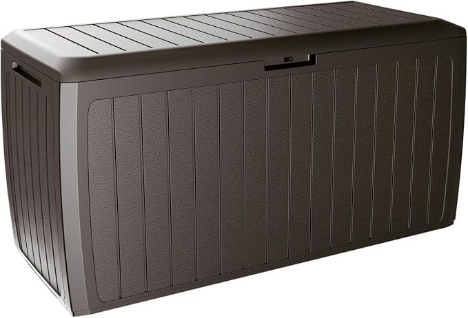 Prosperplast Boxe Board 290 liters Plastic Garden Baul ocher 116 x 47 x 59.5 cm, Ochre Dark, 290 L