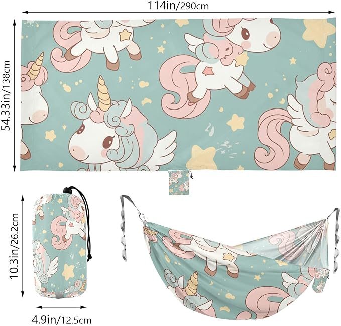 Dreamy Unicorns 330lb Capacity Hammocks with Hanging Rope Indoor Hammock for Indoor Outdoor Patio jamaca para Patio
