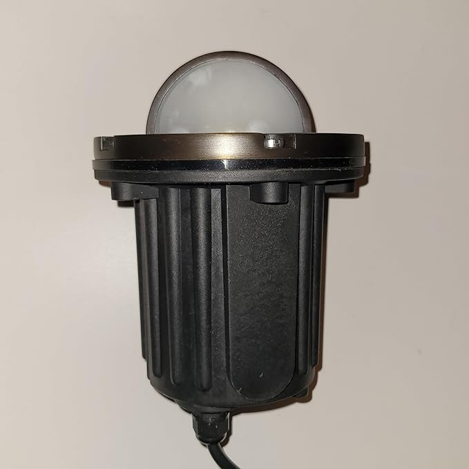 Ironsmith Lighting In-Ground Well Light Fixture & Kits – Solid Brass Cover, Bronze Housing, LED or Halogen Compatible, Low Voltage 12V (Housing and Half Moon Cover Kit | with 5W LED)