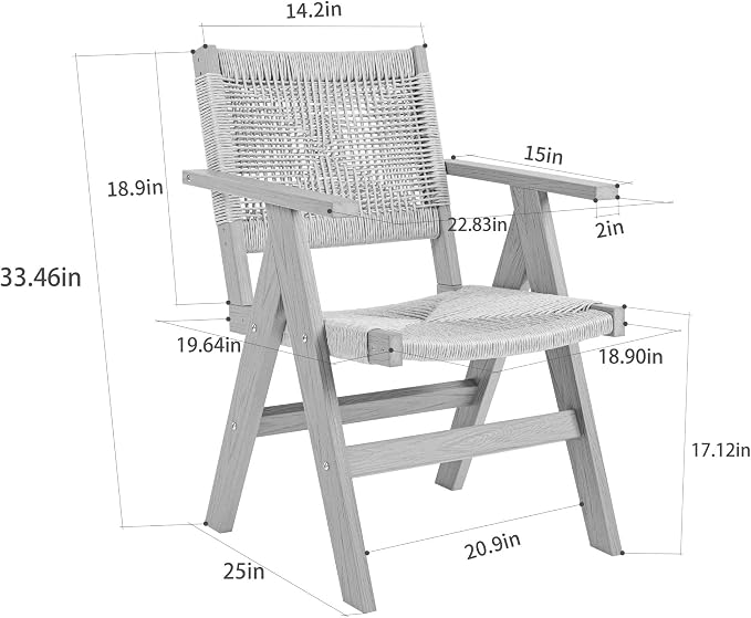 Patio Outdoor Chair, Dining Chair, Durable HIPS Material, Ergonomic Design, Mesh Chair for Patio, Gardens, Pool, Camping ect.(Light Gray)