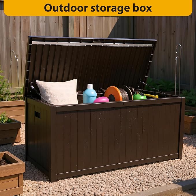 Large Outdoor Storage Boxes Lockable Garden Storage Box Waterproof Deck Box for Furniture Outside Cushions Gardens Pool Tools
