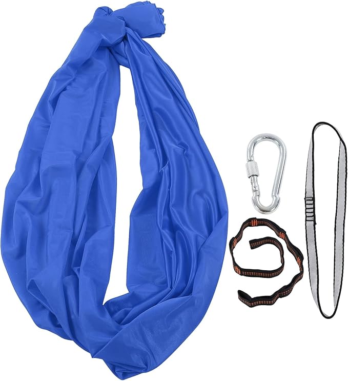 Stretch Hammock, Portable Nylon Hammock, Camping Gear Hammock, Nylon Camping Hammock Chair for Outdoor, Indoor (Blue)