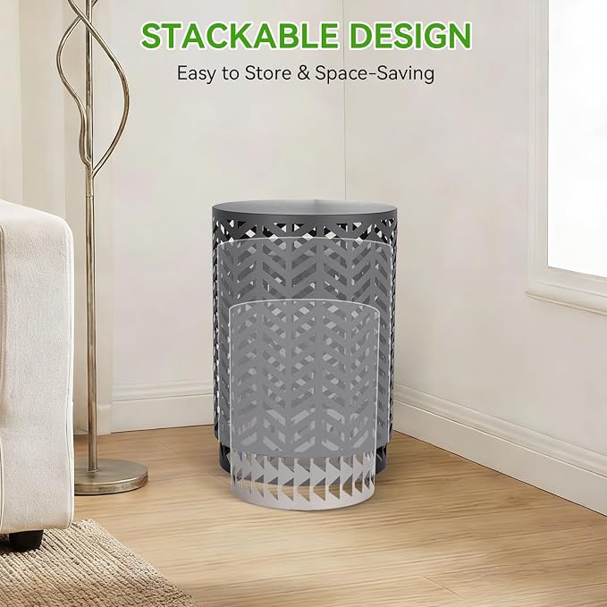 EVLIQUIL Outdoor Side Table Set of 3 | Decorative Metal End Table Stools, Stackable Patio Coffee Tables for Balcony, Garden, Indoor Living Room