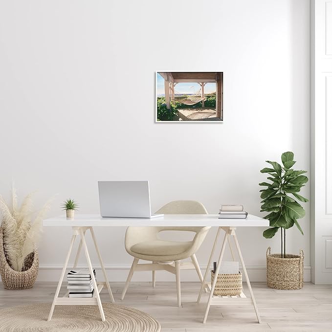 Stupell Industries Tranquil Hammock Warm Sunlit Porch Rural Garden Framed Wall Art, Design By Tom Mielko