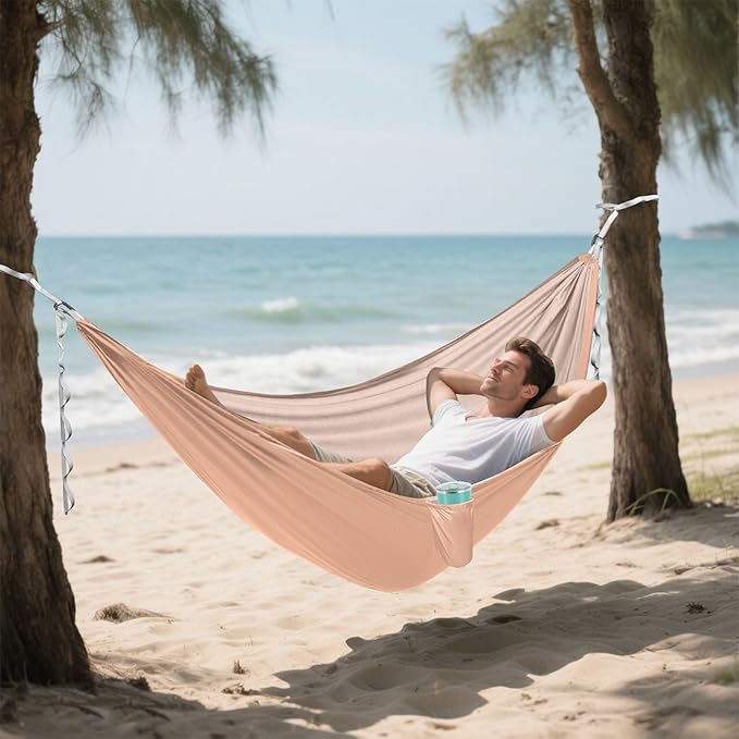 Khaki 330lb Capacity Hammocks Rope Hammock for Outside Patio Garden hamaca de Algodon para Jardin