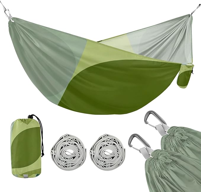 Green Leaf Camping Hammocks with Hanging Rope Hammock for Outside Essentials