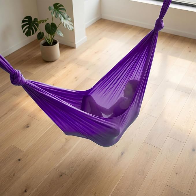 RiToEasysports Aerial Hammock Kit, Polyester Fabric for Yoga and Fitness, 400x280cm Home Workout Equipment for Beginners