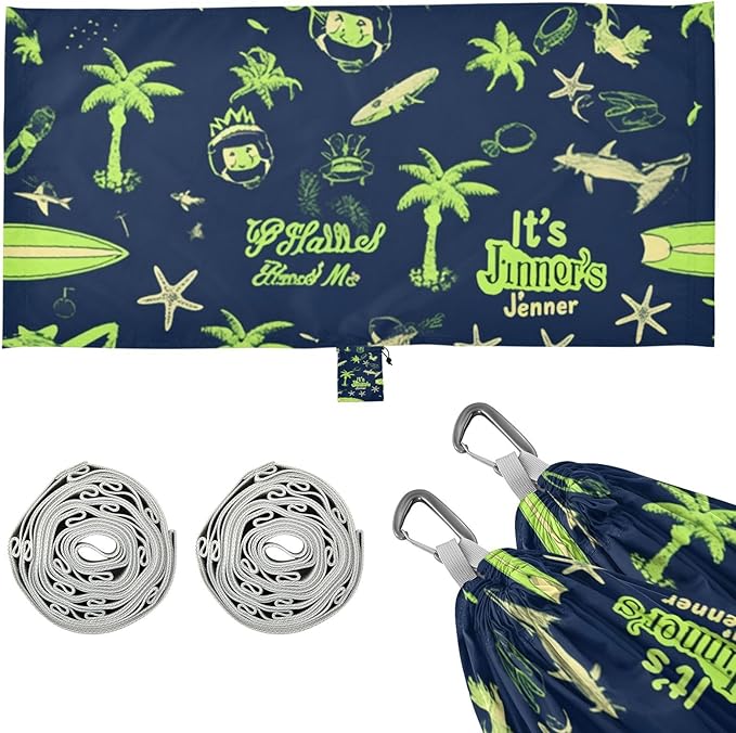 Summer Green Blue Elements 330lb Capacity Hammocks with Tree Straps Hanging Hammock for Outside Patio Backyard Poolside hamacas para adultos 2 Personas