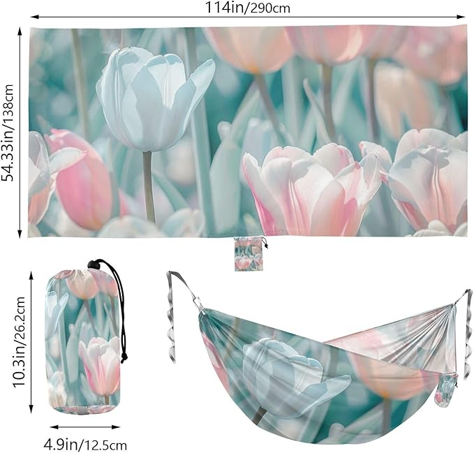 Flower Dreams 330lb Capacity Camping Hammocks with Hanging Rope Fabric Hammock for Indoor Outdoor Patio hamacas para Patio