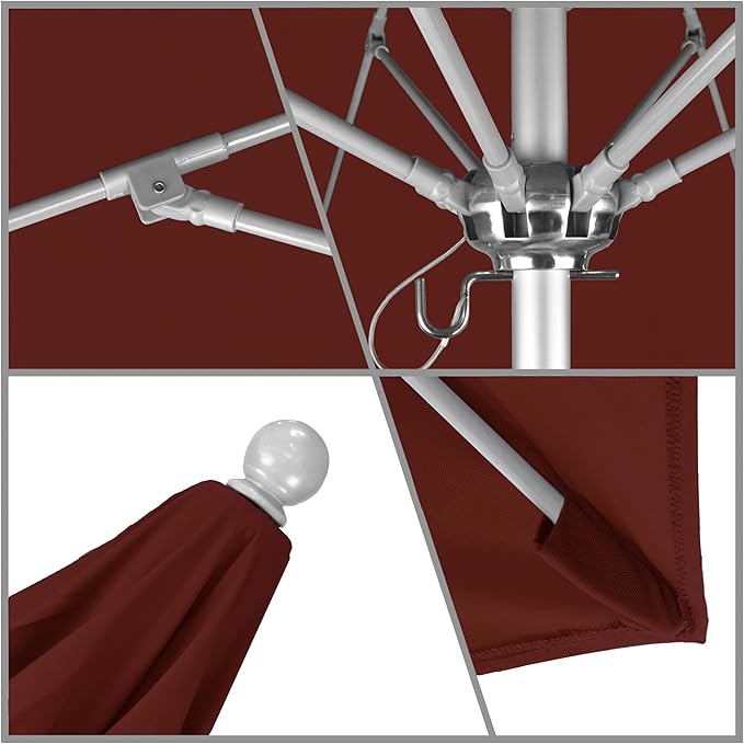 California Umbrella 7.5' Rd. Venture Series Contract Grade Patio Umbrella, Push Open Pin Stop, Silver Finish