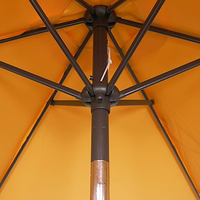 Blissun 7.5 ft Patio Umbrella, Yard Umbrella, Outdoor Market Umbrella with Push Button Tilt Crank, Golden Yellow
