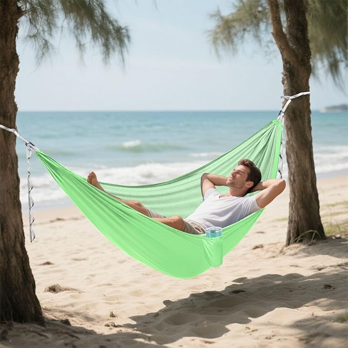 Pale Green Solid Color Pure Plain 330lb Capacity Outdoor Hammocks with Portabl Carry Bag Portable Hammock for Outside Patio Garden capas para la Lluvia