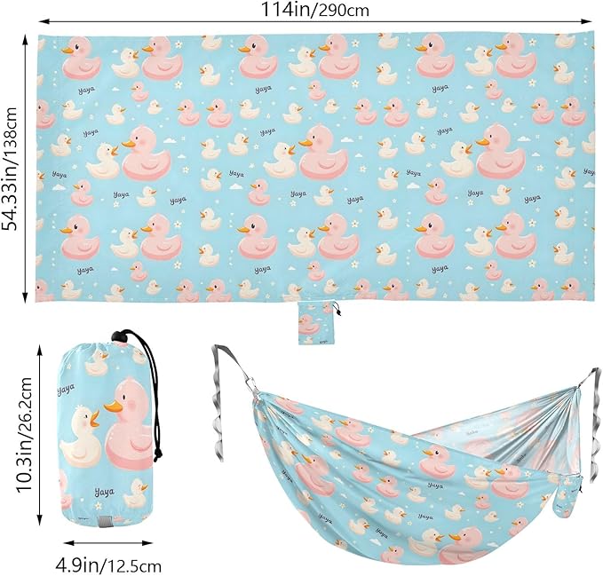 Camping Hammock Outdoor Hammocks for Outside Lovely Duck Beach Trees Portable Lightweight with Pockets Tree Straps Indoor
