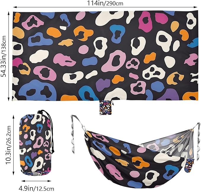 Cheetah Colorful 330lb Capacity Camping Hammocks with Portabl Carry Bag Indoor Hammock for Patio Backyard Lounge Base sillas para acampar