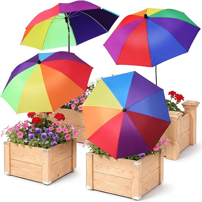 Plant Umbrellas for Outdoor Plants, Large Garden Plant Umbrella Shade Upgraded Adjustable Angle Height for Potted Plants Garden Beds