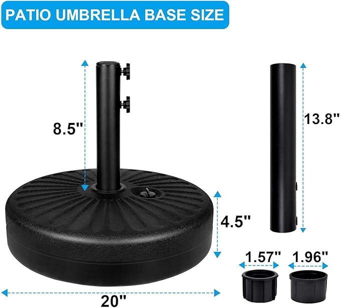 Simple Deluxe 9FT Outdoor Patio Umbrella Table Market Umbrella with Push Button Tilt and Crank and 50lbs Base Stand, for Garden, Lawn, Deck, Backyard, Pool, Green
