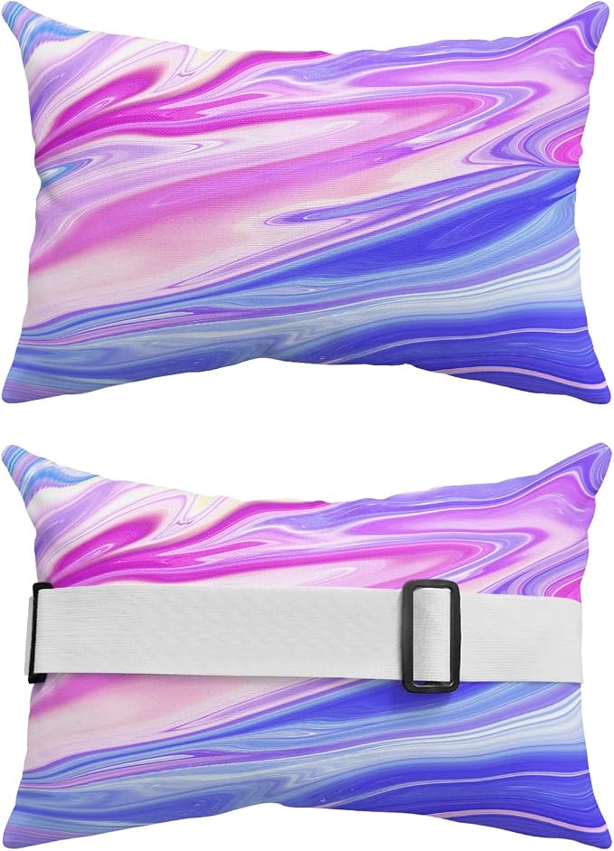 Outdoor Pillows Covers with Inserts Modern Abstract Ink Paint Ripples Fluid Watercolor Waterproof Pillow with Adjustable Strap Throw Pillows for Patio Furniture Recliner Lounge Chair, 11x16 inch, 1PCS