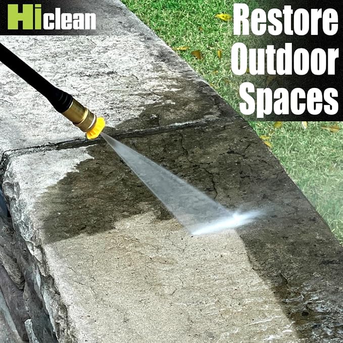 Hiclean Electric Pressure Washer 1800 PSI - Portable Power Washer for Car Detailing, Patios, Fences and Outdoor Cleaning, Compact Design with Foam Cannon, Turbo and Fan Nozzles, ETL Certified