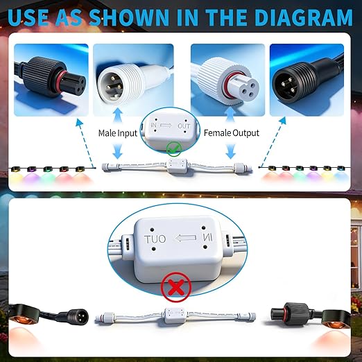for Govee Permanent Outdoor Lights Pro Driver Module Signal Booster, Voltage Transformer Supports Up to 200ft, Compatible with H706A/H706B/H706C, IP68 Waterproof, Easy Install(White)