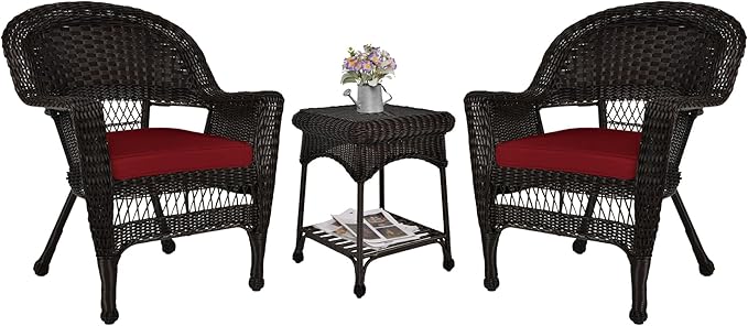 Outdoor Espresso Wicker End Table