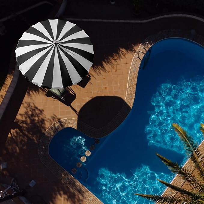 8Ft Patio Pagoda Umbrella, UV Protect Pool Umbrellas with Heavy Duty Pole, Outdoor Market Umbrella for Holiday Garden Backyard
