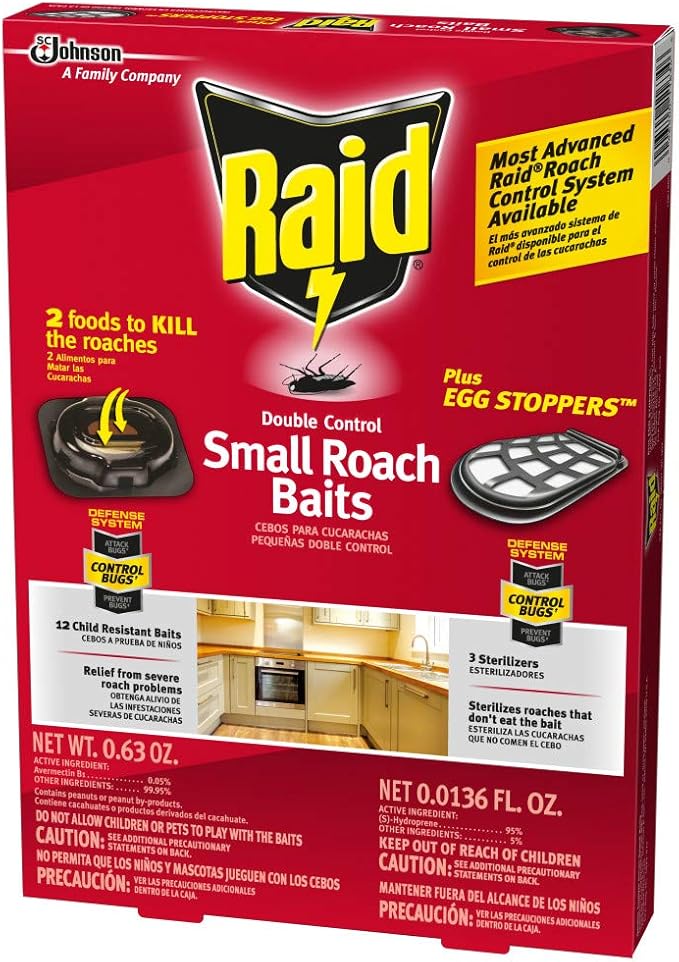 Raid Double Control Small Roach Baits Plus Egg Stopper 0.63 Ounce (Pack of 1)