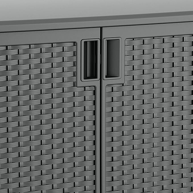 Suncast 4 Pack Lockable Outdoor Cabinet Storage for Patio, Garden and Backyard, 97 Gal, Cool Gray
