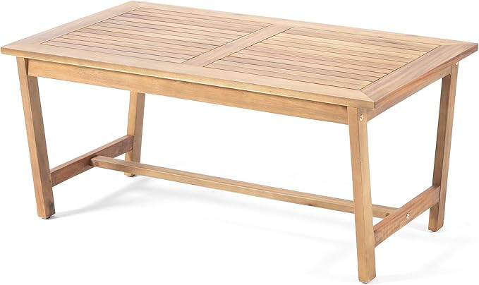 Christopher Knight Home Panama Outdoor Acacia Wood Chat Set with Water Resistant Cushions, 4-Pcs Set, Teak Finish / Grey
