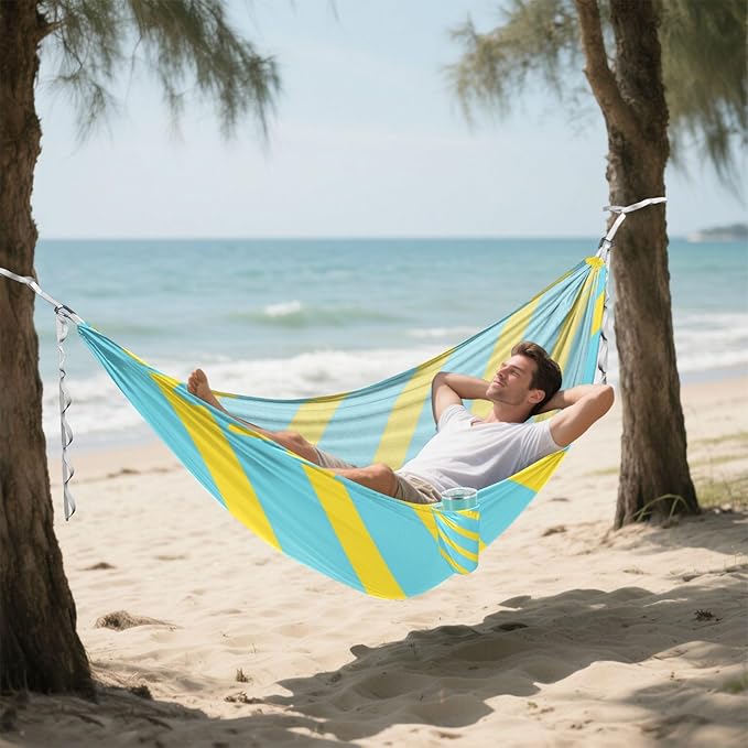 Seamless Pattern Bright 330lb Capacity Hammocks for Camping with Tree Straps Cloth Hammock for Indoor Outdoor Patio Silla colgante para Patio Exterior