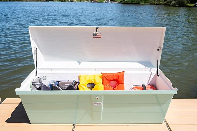 DoxBox Fiberglass Storage Box. US Made Weatherproof Storage with UV-Resistant Gelcoat for Waterfront, Boat, and Outdoor Gear, Rectangle Shape (white)