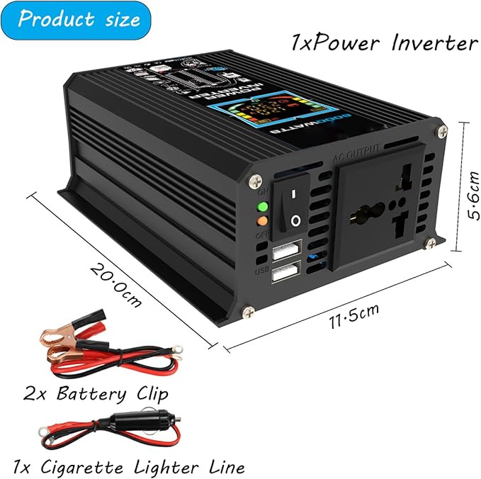 6000W Solar Generator Kit - 12V to 110V/220V Inverter, Dual USB Ports, 75W Foldable Solar Panel, 4 USB Output, 50A Controller, Portable Off-Grid Power System for Home & Outdoor Use (Black)