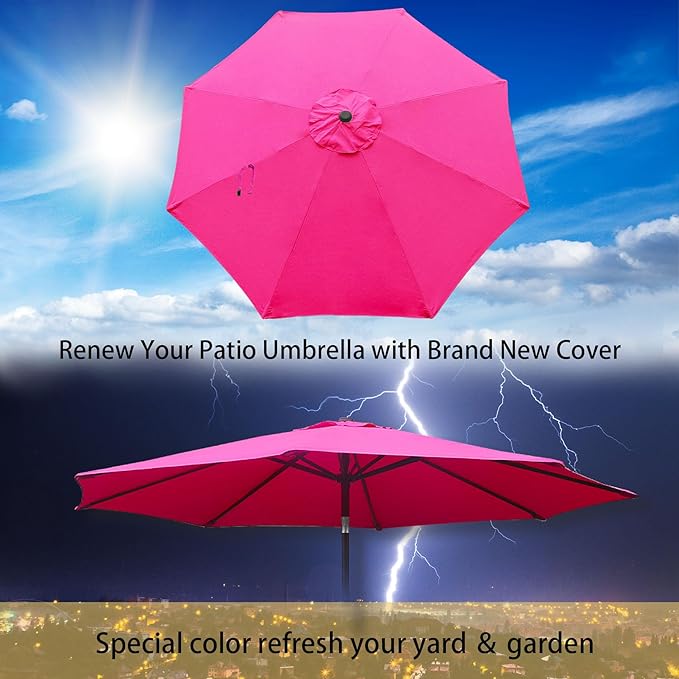 Goodgoods 9ft Patio Umbrella Replacement Canopy Market Umbrella Top Outdoor Umbrella Canopy (2pcs/package)