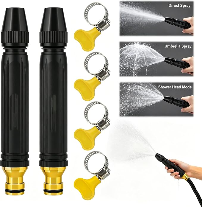 Upgraded 2026 Home High-Pressure Car Wash Water Gun with Booster Nozzle and Hose, for Watering Plants and Vegetables, and Car Washing (2PCS)