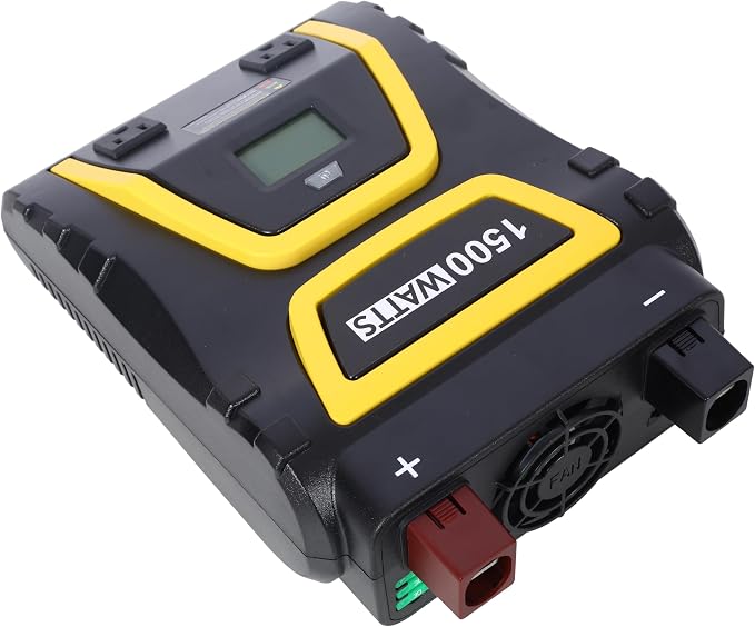 1500W Power Inverter 12V to 115V with LED Display, 3000W Peak Car Power Inverter for Truck RV Boat Modified Sine Wave with 3 AC Outlets and 3 USB Ports Inverter for Car and Emergency Power