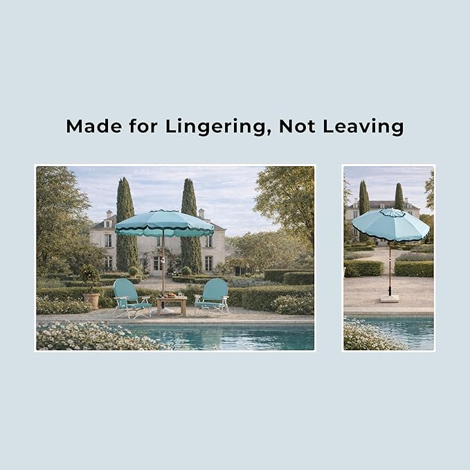 6FT Patio Beach Umbrella for Outdoor, UPF 50+ Sun Shade for Patio, Backyard, Garden, Pool and Beach, Tilt Adjustable, Portable, Harbour Cypress Green