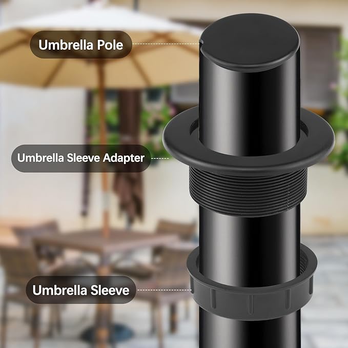 Prudiut Patio Table Umbrella Hole Ring Plug Cap Set, Outdoor Parasol Table Hole Cover Insert Thicker Patio Table Hole Plug Ring for Outdoor, Patio, Yard, Garden, Camping, Pool