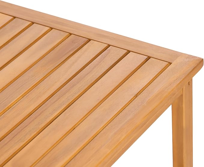 Christopher Knight Home Crew Acacia Wood Outdoor Loveseat and Coffee Table Set, 2 Piece Patio Furniture Set with Removable Cushion, Solid Wood Outdoor Conversation Set, Teak+Beige
