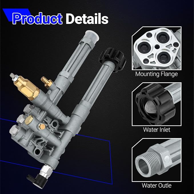AR42518 Pressure Washer Pump Head for Troy Bilt RMW SRMW Pumps RMW2G20 RMW2G23B RMW2G24 RMW2G25 RMW2.2G20D RMW2.2G24 SRMW2.2G26 Complete Pump Head Assy Replaces# AR42940 AR42518 AR43061 AR Pump