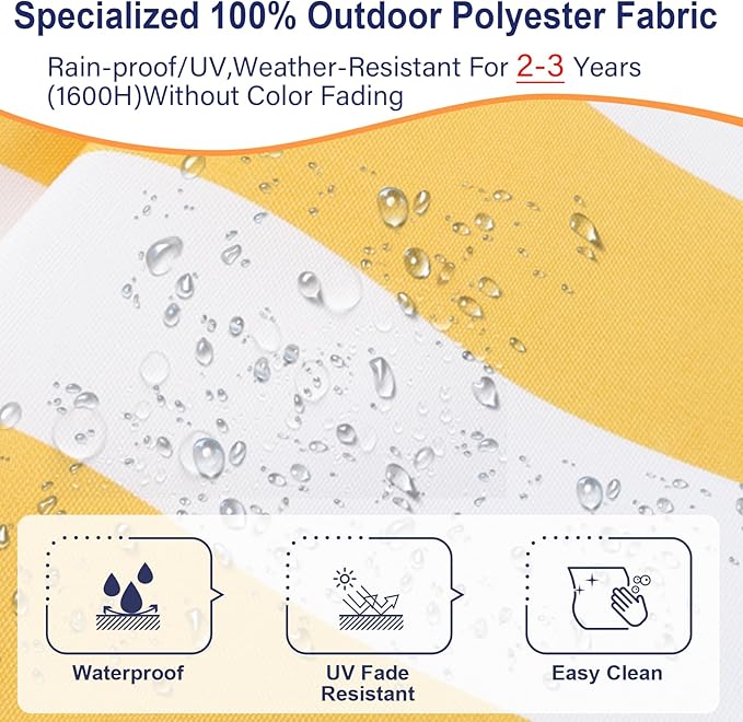 Patio Chaise Lounge mini Chair Replacement Cushion Cover,for Outdoor Kids pet Furniture Wooden Chair, Waterproof Fade Resistant Fabrics (Yellow, Only 1 Cover)