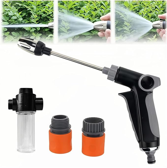Aquoxis Pressure Washer 2026 New Power Jet Water Upgrade Adjustable High Pressure Hose with Three Spray Modes and 360° Rotating Nozzle Function Watering Sprayer for Cleaning Yard Pets Car (1 Pack)