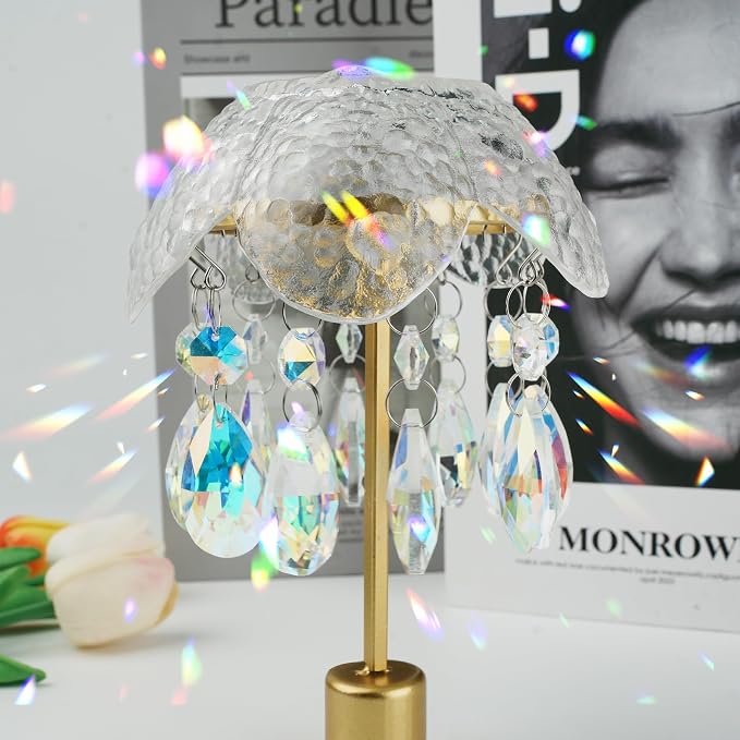 10pcs Crystal Sun Catcher 38mm Clear Teardrops Chandelier Parts Decor | Crystal Sun Catcher, 38mm Hanging Crystal, Chandelier Parts, Prism Pendants with Hook, Crystal Christmas Ornaments Home Decor