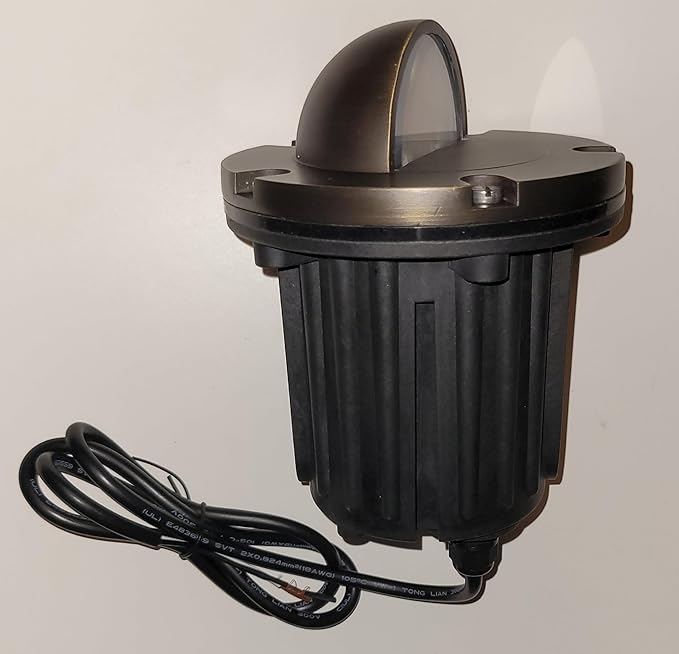 Ironsmith Lighting In-Ground Well Light Fixture & Kits – Solid Brass Cover, Bronze Housing, LED or Halogen Compatible, Low Voltage 12V (Housing and Half Moon Cover Kit | with 5W LED)